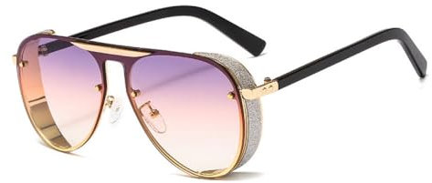 GSZCCZS Steampunk Sunglasses Men Big Box Ladies Sunglasses For Men Fashion Punk Sunglas UV400