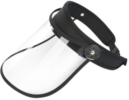 Oshhni Mascherina protettiva anti-spruzzi leggera per, multifunzionale, trasparente, con visiera integrale, per cucina, lavoro e macinazione, Nero