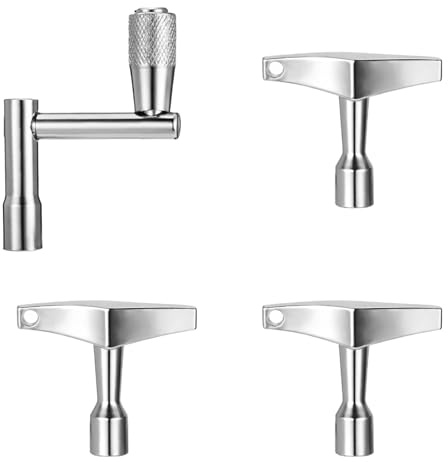 4 Stück Schlagzeugschlüssel, Schlagzeug Stimmschlüssel Schlagzeugs Tuning Keys Metall Drum Key Silber Schlagzeug Zubehör Musikinstrument Schlagzeugschlüssel für Schlagzeuger Trommel Schlaginstrumente