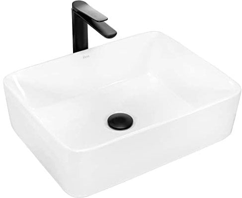 Rea Aufsatzwaschbecken ANITA N 48 Waschtisch Handwaschbecken Waschschale Waschbecken für Badezimmer aus hochwertiger Keramik (Weiß)