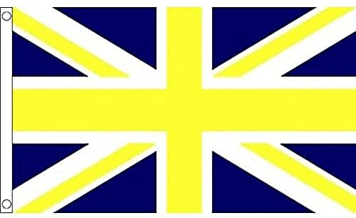 AZ FLAG - Flagge Vereinigte Königreich Blau Und Gelb - 150x90 cm - Union Jack Fahne 100% Polyester mit Messing-Ösen - 110g