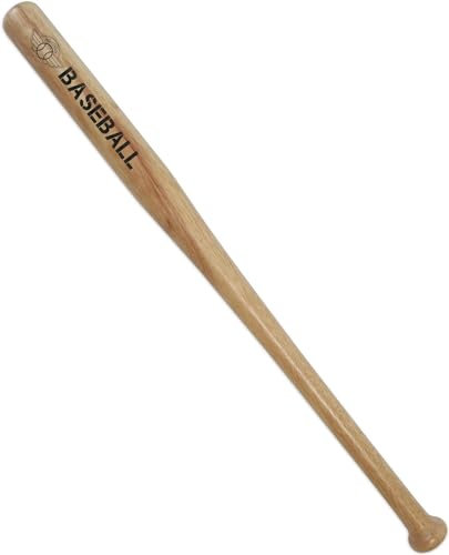 normani Baseballschläger aus Holz oder Aluminium mit rutschfestem Griff Farbe Holz Größe 30