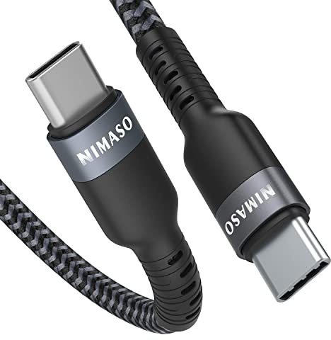 NIMASO USB C to USB C 3.0 Cable (6.6ft/2m), 3A/ 60W 5Gbps USB Type C to Type C PD Fast Charger Compatible with MacBook Pro,iPad Pro 2021,Samsung Galaxy Note20 Ultra 5G S20 /S21 Ultra,Google Pixel 4