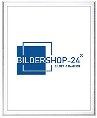 Bilderrahmen ohne Acrylglas z.B. für Kreidebilder, Tafelfolie, Kalender Barockrahmen Kalypso 75 X 98 cm (PUZZLEFORMAT) Weiß Grau Antik