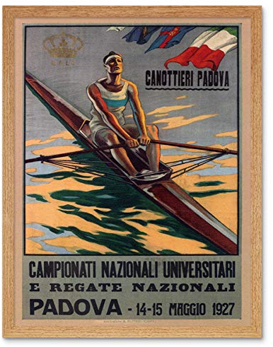 Wee Blue Coo Sport Rowing Canoe Padova Italy Regatta Exhibition Vintage Advert Art Print Framed Poster Wall Decor Kunstdruck Poster Wand-Dekor-12X16 Zoll