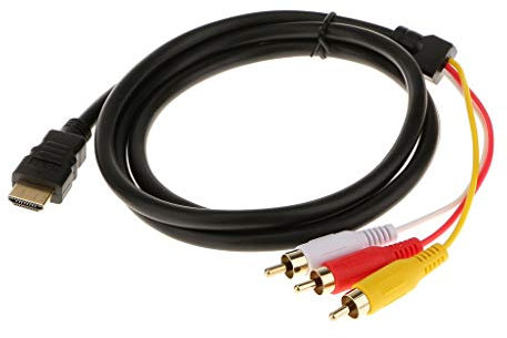 DingMall Câble de HDMI Mâle vers 3 RCA Audio Adaptateur Convertisseurs Vidéo TV Accessoire 1.5m