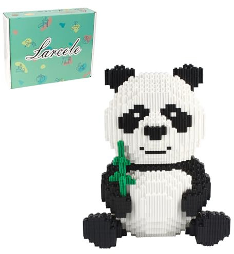 Larcele 3689 Pièces Panda Micro Blocs de Construction, Animal Mini Blocs de Briques Jouet Set KLJM-02 (Panda, Modèle 2840)