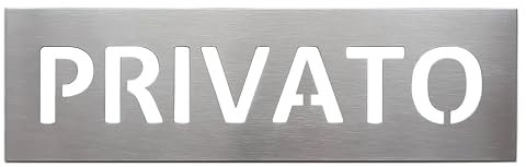 GUIZZO Creart - Edelstahl Namensschild Haustür, Größe 10x6 cm - Personalisiertes Privates Schild auch für Öffentliche Einrichtungen Geeignet - Namensschild Handgefertigt und Made in Italy