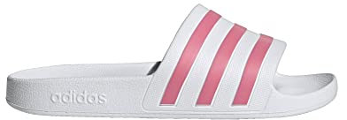 adidas Adilette Aqua Slides Sandales pour femme, Blanc/rose/blanc, 36 EU