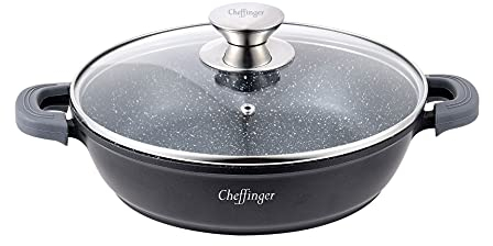 Servierpfanne Schmorpfanne Kochtopf Deckel Induktion Ø24cm Aluguss Topf Pfanne