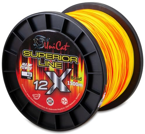 Uni Cat geflochtene Angelschnur zum Welsangeln 1500m Superior Line 12X Braid