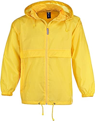 FRIESEN Friesennerz Unisex Windbreaker 'Moin von 8ern!' - Windjacke Regenjacke Fahrradjacke in Gelb Größe S