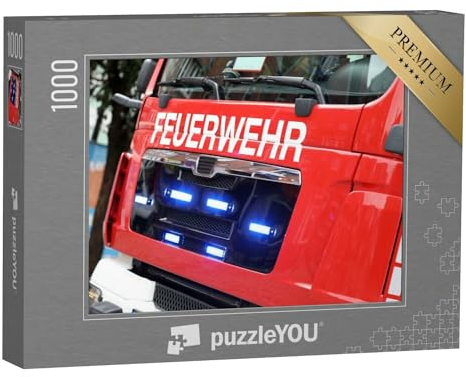 puzzleYOU: Puzzle 1000 Teile „Deutsches Feuerwehrauto in Aktion“ – aus der Puzzle-Kollektion Feuerwehr