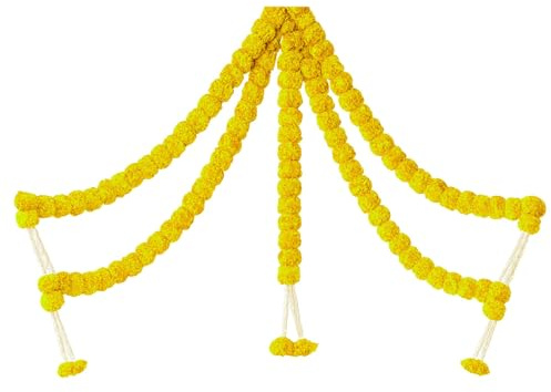 Home Genie 5 Stück Ringelblumen-Girlande, künstliche Girlande, Blumen als Dekoration und Tafelaufsatz, hängende Blumengirlande für Hochzeitsbögen, Zeremonie und Hochzeit, Zuhause,