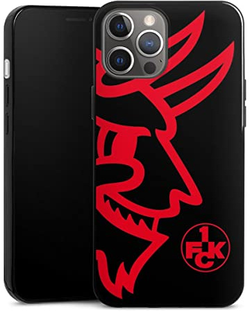 Slim Case extra dünn kompatibel mit Apple iPhone 12 Pro Max Silikon Handyhülle schwarz Hülle 1. FC Kaiserslautern Logo Offizielles Lizenzprodukt