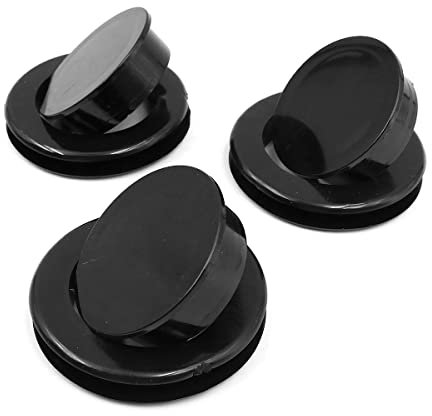 Shiwaki Lot de 3 Ensembles d'anneaux et de Capuchons pour Parasol de Table de terrasse, Ensemble de Bouchons et Capuchons pour Anneau de Trou Plus épais pour Parasol de Taille Standard (Noir)
