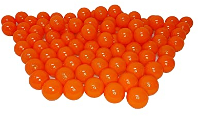100 Bio Bällebad Bälle aus nachwachsenden Zuckerrohrrohstoffen (8cm Ø, Orange)