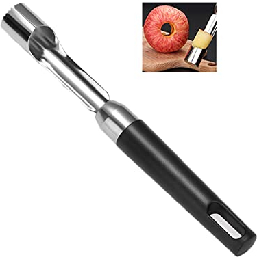 XiaZhiZhen Descorazonador de frutas de acero inoxidable para descorazonador de manzana, herramienta para descorazonador de pera (negro)