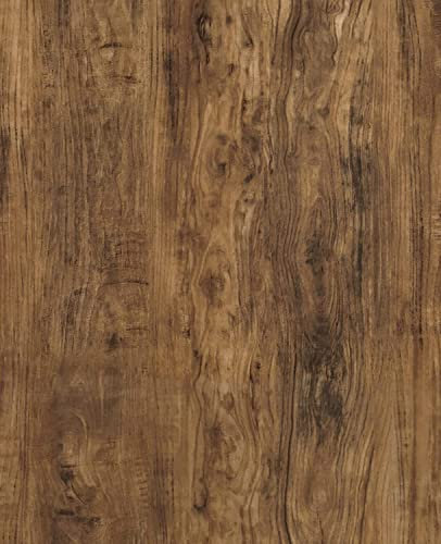 Timeet Brown Wood Self Adhesive Wallpaper 44x500cm Brown Oak Wood Effect Sticky Back Plastic Peel and Stick Wallpaper Vinyl Wrap Removable Waterproof Film for Kitchen Counter Table Shelf Sticker