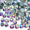 Jollin Hot Fix Crystal Flatback Rhinestones Round Diamond Glass Gems 4.0mm(SS16 1440pcs, Crystal AB)