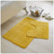 GC GAVENO CAVAILIA Greek Key Pattern Bath Mats 2 Piece Sets Non Slip, Soft Washable Rug Quick Dry Water Absorbent Bathroom Shower Mat & Pedestal Set, Ochre