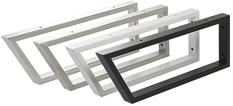 SOTECH 2 Stück Waschtischkonsolen TWK450 mm Vorderseite 60° abgeschrägt schwarz matt, Design-Waschtischhalterung, stabile Wandkonsolen, Konsolenträger für Aufsatz-Waschschale, Handtuchhalter