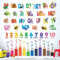 DECOWALL SG3-2316 Alphabet Nummer Wandtattoo (englisch.ver) ABC Wandsticker für Kinder Kinderzimmer Klassenzimmer Wandaufkleber Schlafzimmer