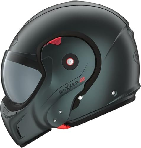 ROOF Helm Boxxer 2 matt Petrol Größe L | | Helmen | Quick Release ratelsluiting | Kunststoff | geeignet für Mofa, Moped, Motorrad, Roller