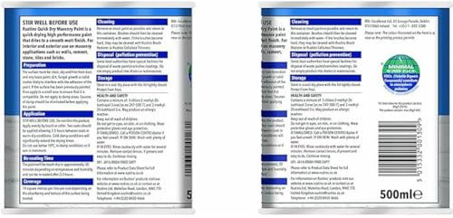 RUSTINS Masonry Paint, Red, 500 ml (Pack of 2)