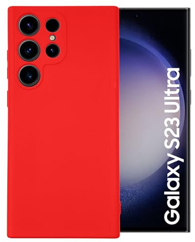 Maxter Cover Compatibile con Samsung S23 ULTRA - Custodia Prottetiva per Cellulare in Silicone Flessibile Morbida Antiurto (Rosso)