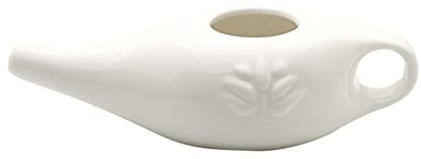 Neti olla hecha a mano de cerámica, jarra para lavado nasal, limpiador de nariz Neti Pot, olla Neti duradera de cerámica, herramienta de cuidado sinusoidal para el hogar, apto para lavavajillas,