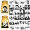 CREATCABIN 24 Stück Waldtiere Silhouetten Einmachglas Dekor Rentier Lasergeschnittener Karton Scrapbook Ausschnitte Stanzteile PVC Zum Basteln von Laternengläsern Fenster Glas 10x9cm-Kein Aufkleber