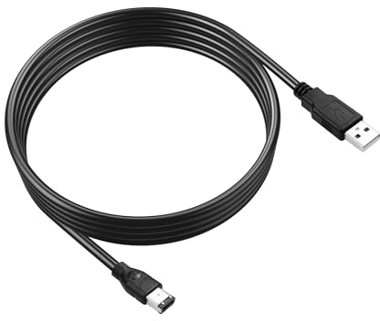 GINTOOYUN Câble USB2.0 vers Firewire câble de données mâle USB2.0 vers Firewire IEEE 1394 6pin pour cartes d'acquisition 1394,caméras industrielles,disques durs portables,etc(5.9ft)(6 aiguilles)