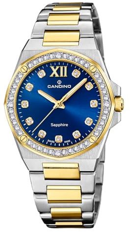 Candino Swiss Damenuhr Analog aus Edelstahl 316l Multi | Quarzwerk, Widerstandsfähiges Saphirglas, Wasserdicht 5 ATM C4752/2, Lady Elegance