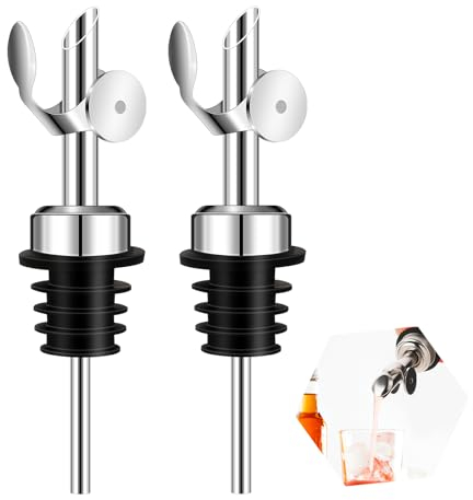Tucnoeu 2 Stück Ausgießer Spirituosen Alkohol Flaschenausgießer Ausgießer für Ölflaschen Schnapsausgießer Öl Ausgießer, Geeignet für Wein, Essig, Kaffeesirup