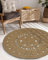 The Home Talk Jute-Teppich, 90 cm, rund, rustikaler oder Boho-Stil, handgewebte Naturfaser-Türmatten, weiche und strapazierfähige Teppiche, verleiht Wohnzimmer, Schlafzimmer, Esszimmer, Küche Textur