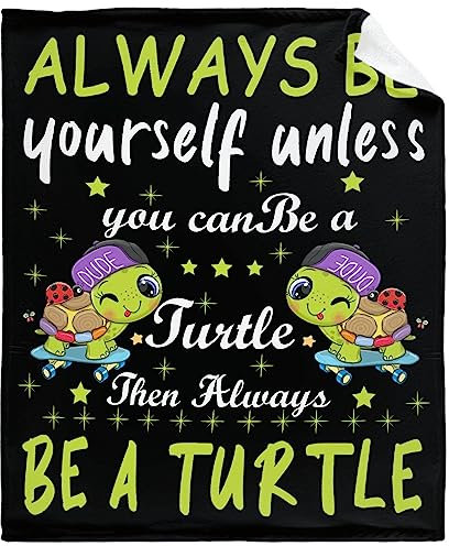 Be A Turtle Decke, Geschenke für Frauen, Erwachsene, Pucktuch, Freund, superweich, warm, flauschig, gemütlich, leicht, Überwurf, Decken für Zuhause, Bett, Couch, Sofa, 101,6 x 127 cm, für
