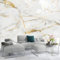 Papier Peint Panoramique 3D Marbre Simple Gris Intissé Poster Murale Décoration Gris pour Salon Chambre Fond De Mur Tv Papier Peint Murales 350x256cm