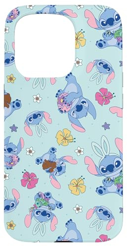 Disney Lilo & Stitch Cute Blue Easter Pastel Stitch Pattern Hülle für iPhone 15 Pro