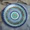 Plato de cerámica hecho a mano con flores de 9.8 pulgadas, plato decorativo multicolor azul para mesa de comedor, vajilla única de cerámica uzbeka Rishtan