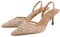 Kluolandi Women's Embroidered Slingback Kitten Heels with Pearls Breathable Mesh Pointed Toe Pumps Low Heel Slip On Dress Shoes, Nude, 6 UK