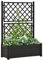 Paluplus Fioriera Rettangolare con Spalliera da Esterno, Misura 100x43x142 cm, Vaso in Plastica Resistente airaggi UV, Traliccio con Grigliato per Fiori e Rampicanti -116F (Antracite)
