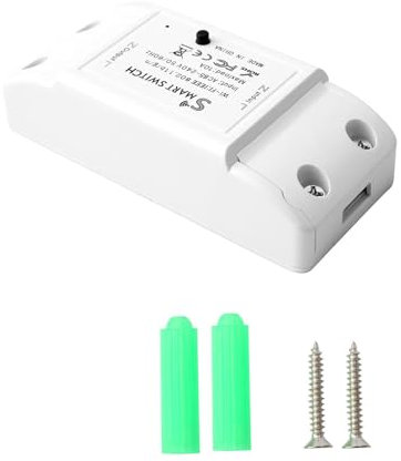 Smart WiFi Light Switch 10A 2200W Universal DIY Module for Smart Home Works with Alex Google Home Compatible with EweLink IFTTT No Hub Required Remote Control with App, Voice for Lights Fans Heaters