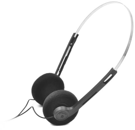 Auricolari stereo Hi-Fi leggeri, cuffie portatili retrò con filo da 3,5 mm, archetto regolabile, cuffie Walkman per la maggior parte dei telefoni cellulari, colore nero