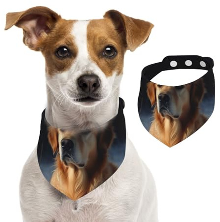 Golden Retriever Hundehalstuch, Sommerhalstücher für Hunde, waschbar, verstellbar, Dreieckstuch für mittelgroße und große Hunde, Welpen und Katzen, Größe L