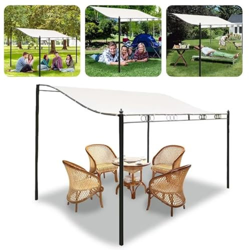 Ersatzdach passend für Anbaupavillon Sonnensegel Rechteckig Für Anbaupavillon, Wasserdicht, Zeltdach Garten Winde Ersatz Baldachin Top Cover BBQ-Pavillon(ohne Ständer) (3 * 3M)