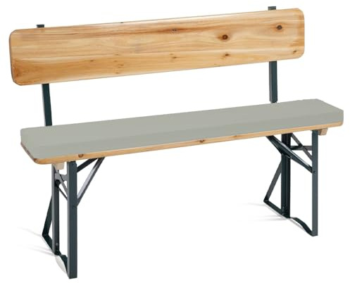 EXZFW Biertischgarnitur Auflagen, Bierbankauflagen für Sitzkissen Bierbank, UV-BestäNdig Wasserabweisend 220x25cm Bierbank Auflagen für Bierbank Festzeltgarnitur Auflage Bierbank,Gray 33,120X25X3CM