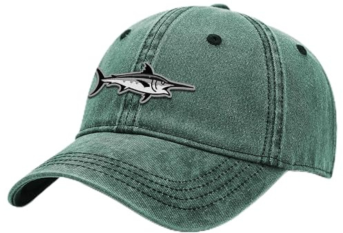 Outdoor Shaping Herren Baseballkappe, Damen Basecap, Unisex Kappe – Verschluss in Einheitsgröße, verstellbar, Freizeit, atmungsaktiv, Klassische Cap mit Schwertfisch Stickerei