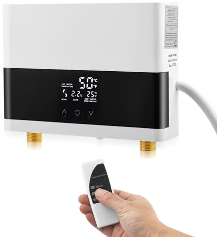 Mini scaldabagno elettrico senza serbatoio da 6000 W, con indicatore di temperatura a LED, scaldabagno istantaneo da 220 V per cucina/bagno