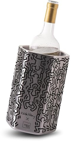Vacu Vin Wine Chiller – Wine Cooler Bucket – HIVE Keith Haring – 1 Pack | Wine bottle chiller, Keith Haring design, double wall insulation, no ice, 700ml to 1500ml bottles, wine gifts for hosts